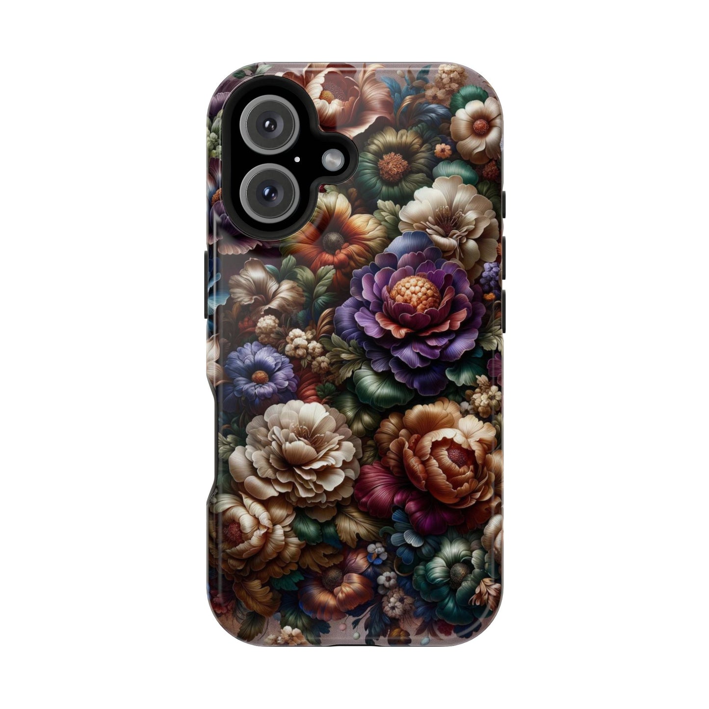 Floral Elegance MagSafe Compatible iPhone Case – Protective Dual-Layer Design with Vibrant Full-Wrap Print