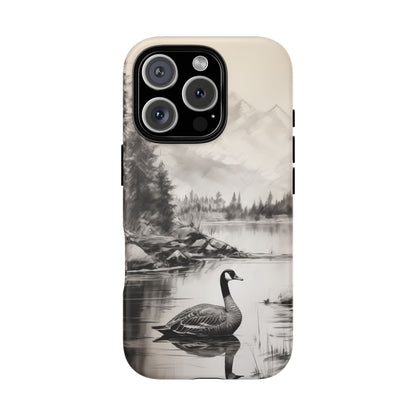 Canadian Goose Phone Case - Charcoal Sketch Design!