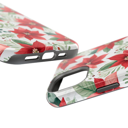 Festive Poinsettia Holiday Pattern – MagSafe iPhone Series Case