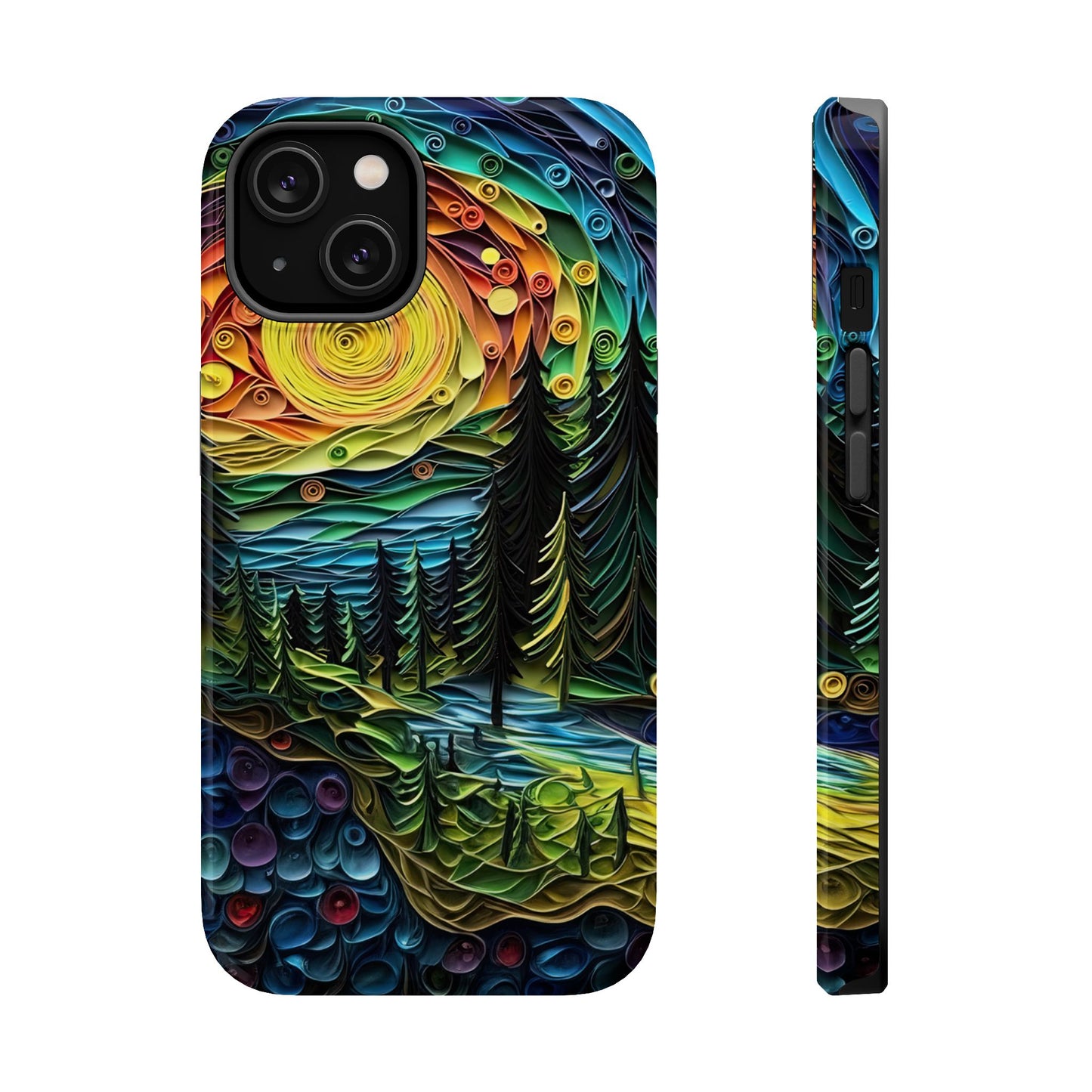 Radiant Forest Sunset MagSafe iPhone Case – Artistic Landscape Design