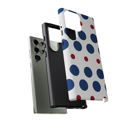 Bold Navy & Red Polka Dot Pattern – Samsung Galaxy Case