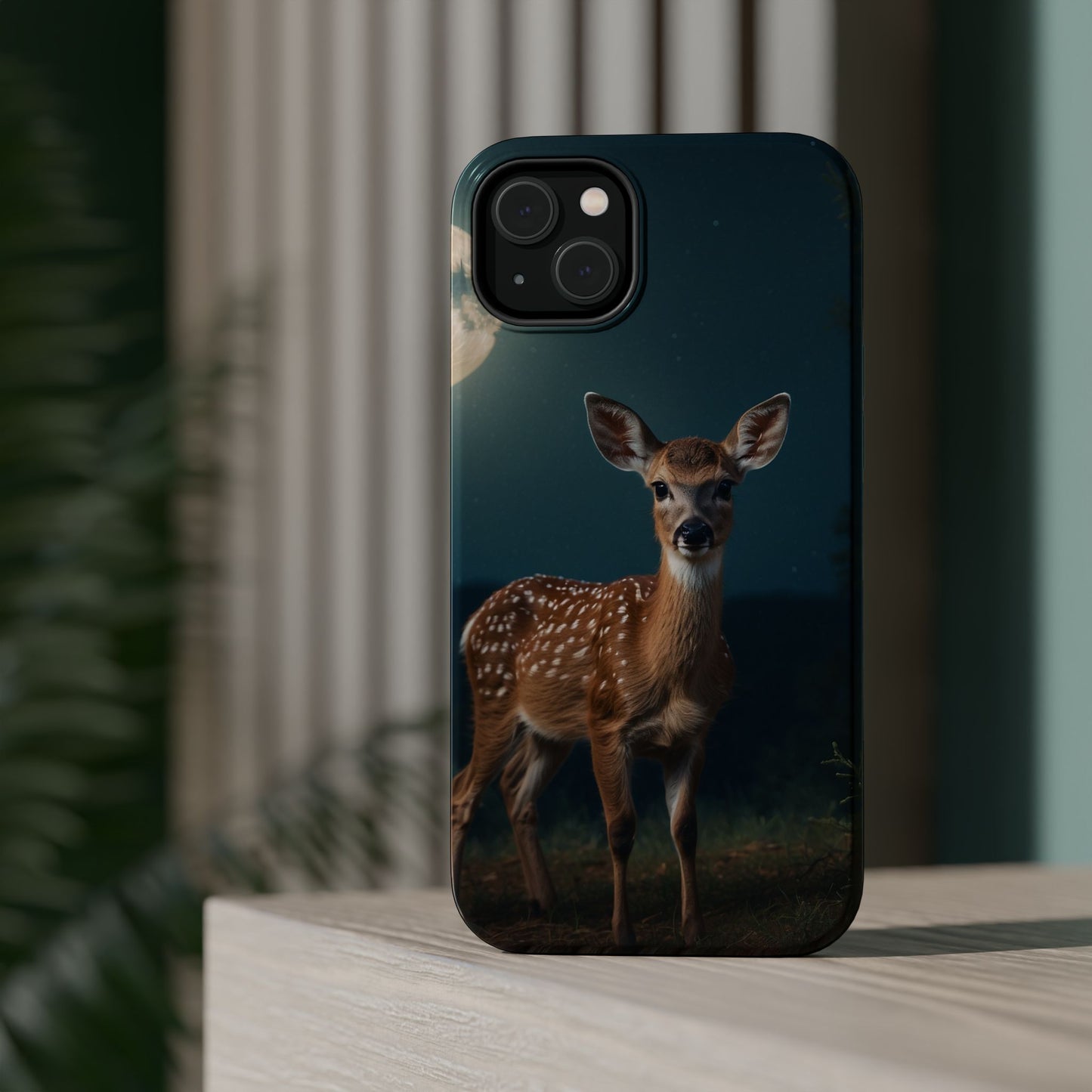 MagSafe-Compatible iPhone Case – Mystic Fawn Under the Moonlit Sky