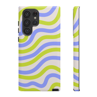 Neon Wave Samsung Galaxy Case – Bold Dual-Layer Protection with 70s-Inspired Vibe