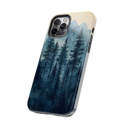 Misty Forest iPhone Case - Nature-Inspired Mountain Scene Protective Cover