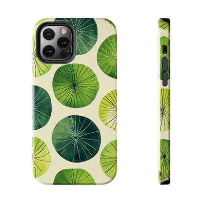 Watercolor Lily Pads iPhone Case – Shockproof, Matte Finish, Dual-Layer Protection