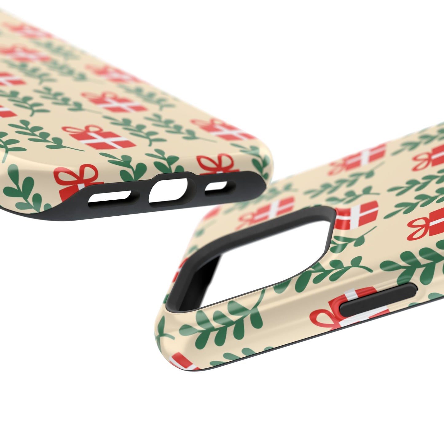 MagSafe iPhone Case: Holiday Cheer – Red Gifts & Green Leaves