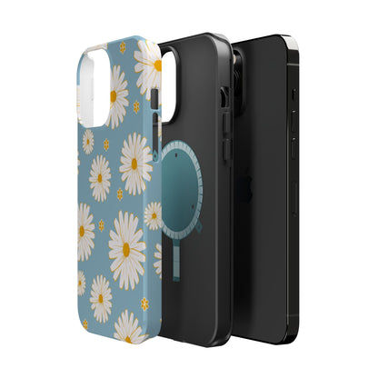 Bright Daisy MagSafe iPhone Case – Light Blue Background, Shockproof and Slim Design