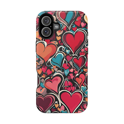 Vibrant Multicolor Heart Art – MagSafe-Compatible iPhone Case