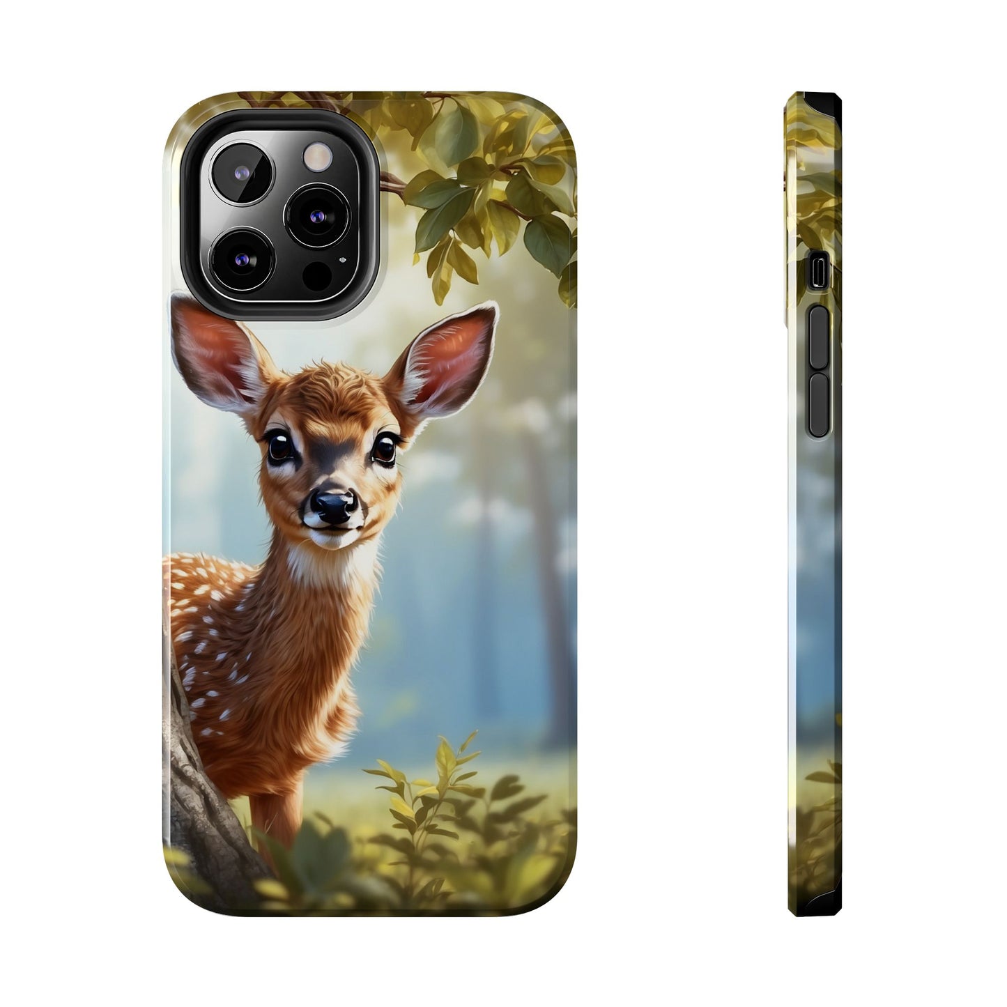 Whimsical Fawn in a Sunlit Forest iPhone Case