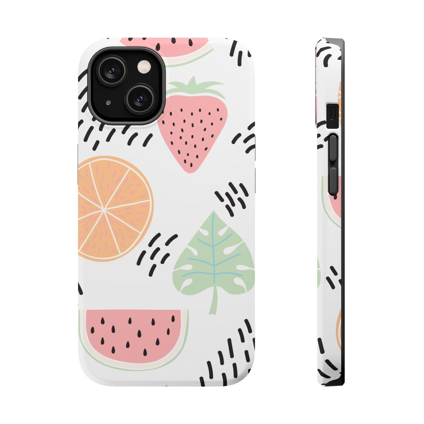 Tropical Fruit Fiesta Tough MagSafe iPhone Case – Fun Watermelon, Pineapple, and Citrus Design