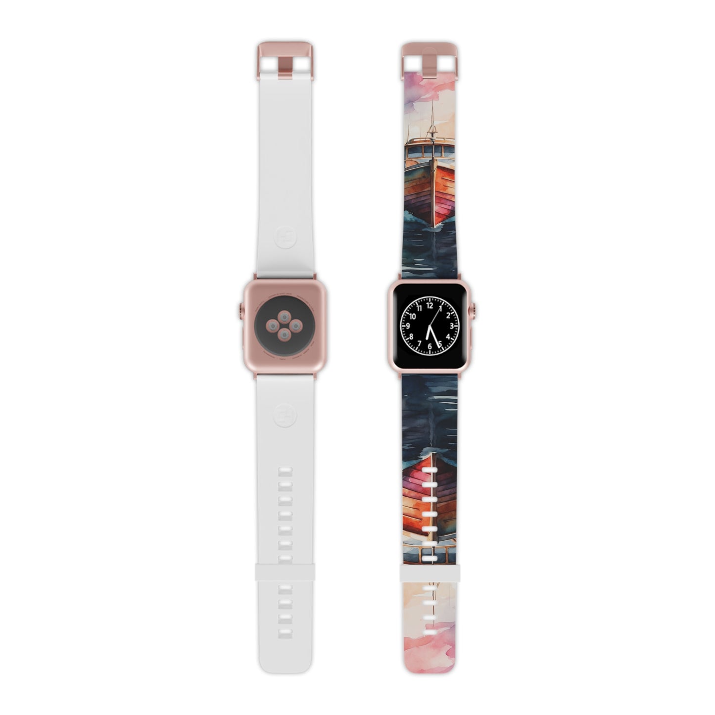 Sunset Sail Watercolor Boat Apple Watch Band