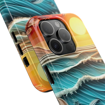 Tropical Sunset Paper Art Ocean – iPhone Series Case