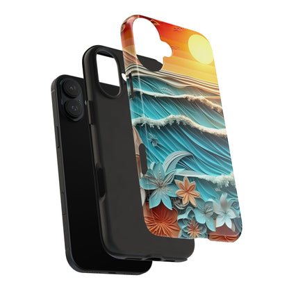 Tropical Sunset Paper Art Ocean – iPhone Series Case