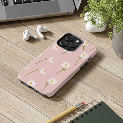 Daisy Delight Tough iPhone Case – Cute Floral Design with Dual-Layer Protection