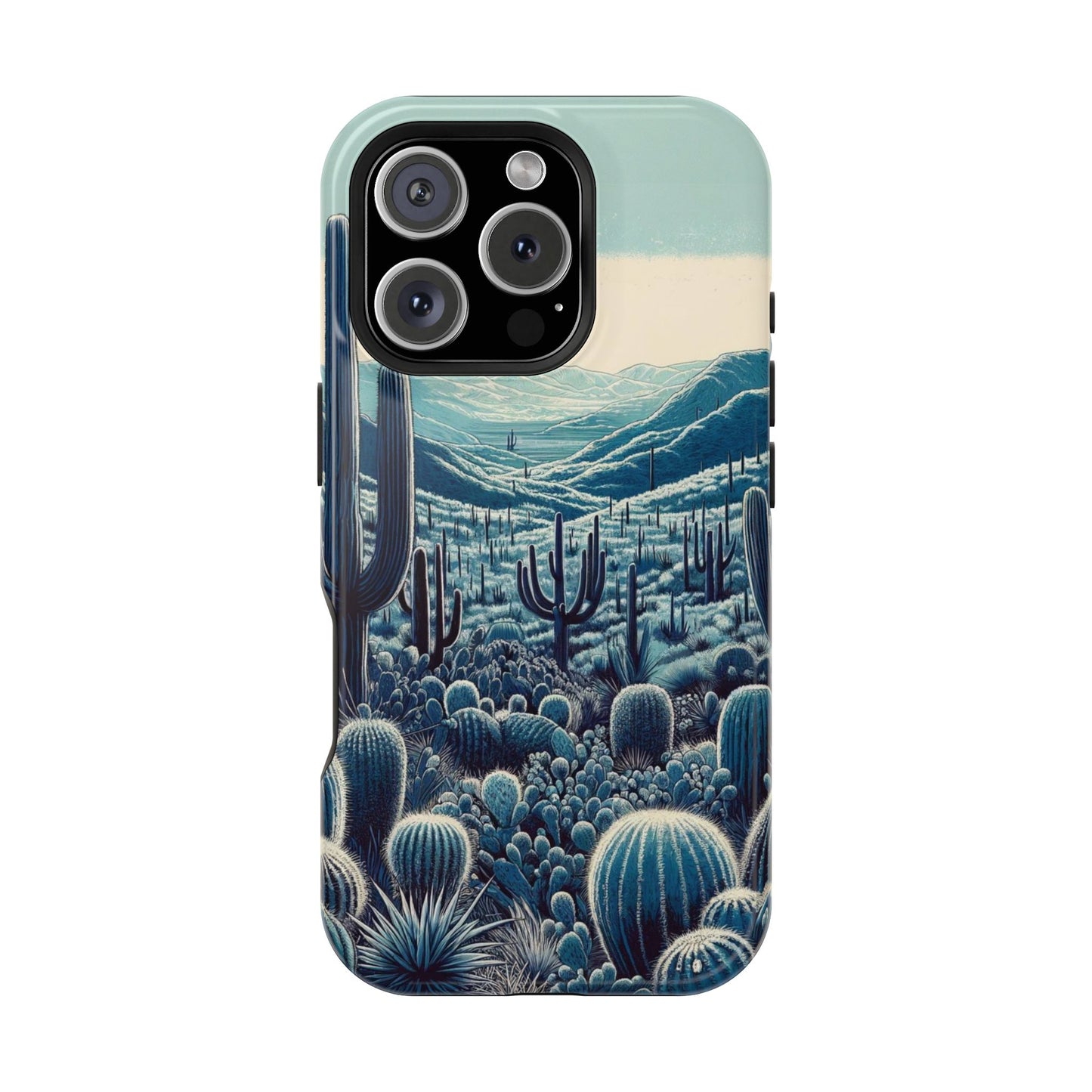 Desert Blues Cactus iPhone Case