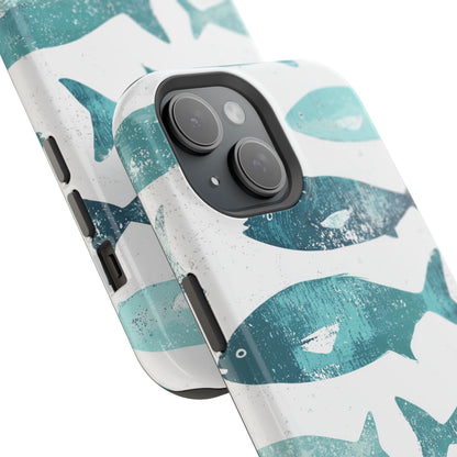 Vintage Blue Fish Print - MagSafe iPhone Series Case