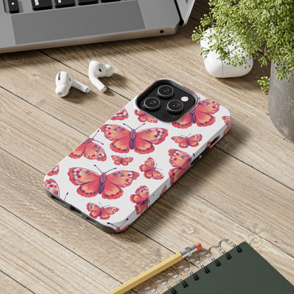 Coral Butterfly iPhone Case – Slim, Protective Design with Bold Watercolor Print