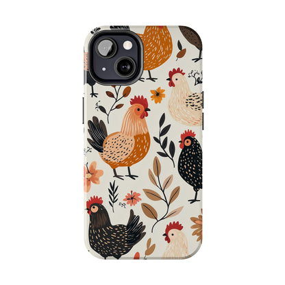 iPhone Case: Cluckin' Vintage – Chickens & Leaves