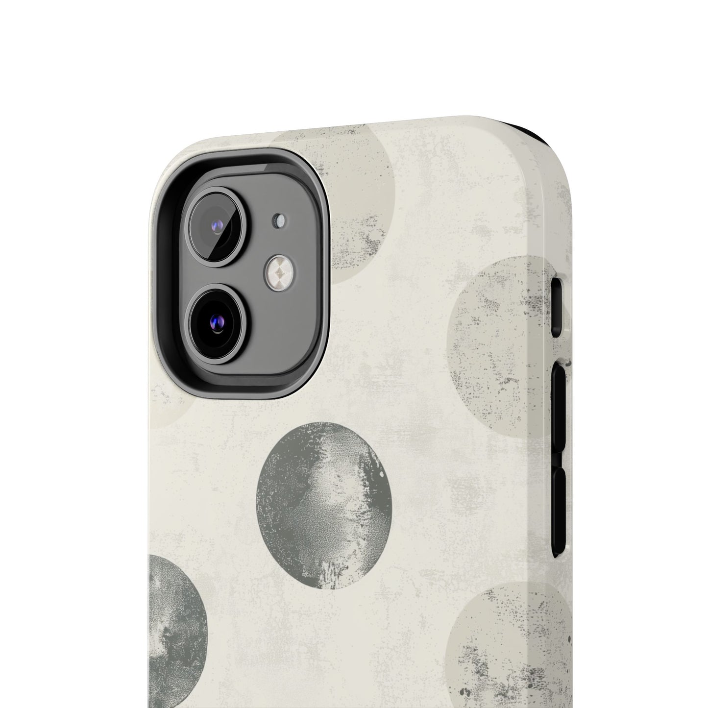 Vintage Polka Dot iPhone Case - Neutral Retro Protective Cover