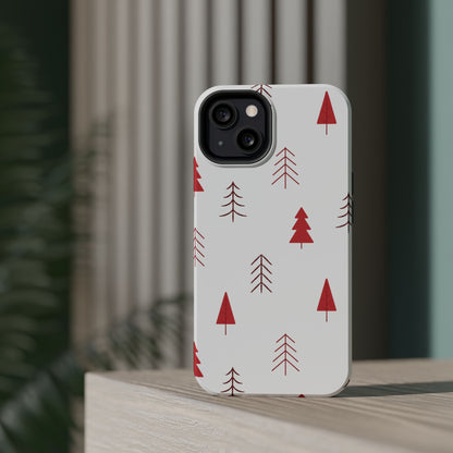 Scandi Red Pine Trees - MagSafe iPhone Series Case