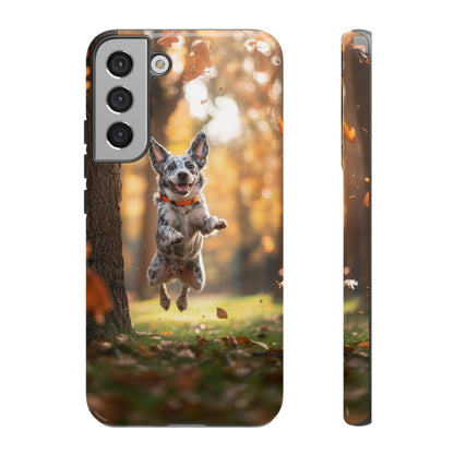 Energetic Blue Heeler Forest Pup Samsung Galaxy Case – Durable Outdoor-Inspired Design