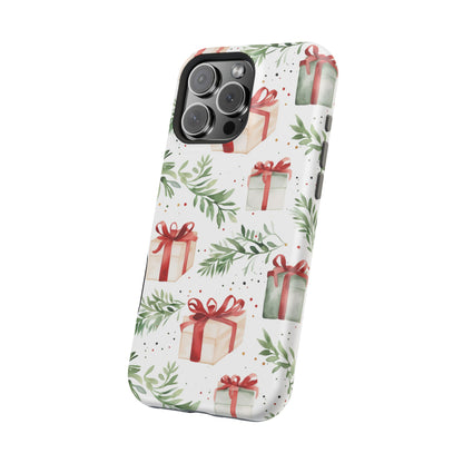 Watercolor Holiday Gifts & Greenery - MagSafe iPhone Series Case