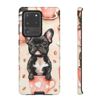 French Bulldog in Coffee Cup  Samsung Galaxy  Case – Cute Dog Art, Shockproof & Slim Design