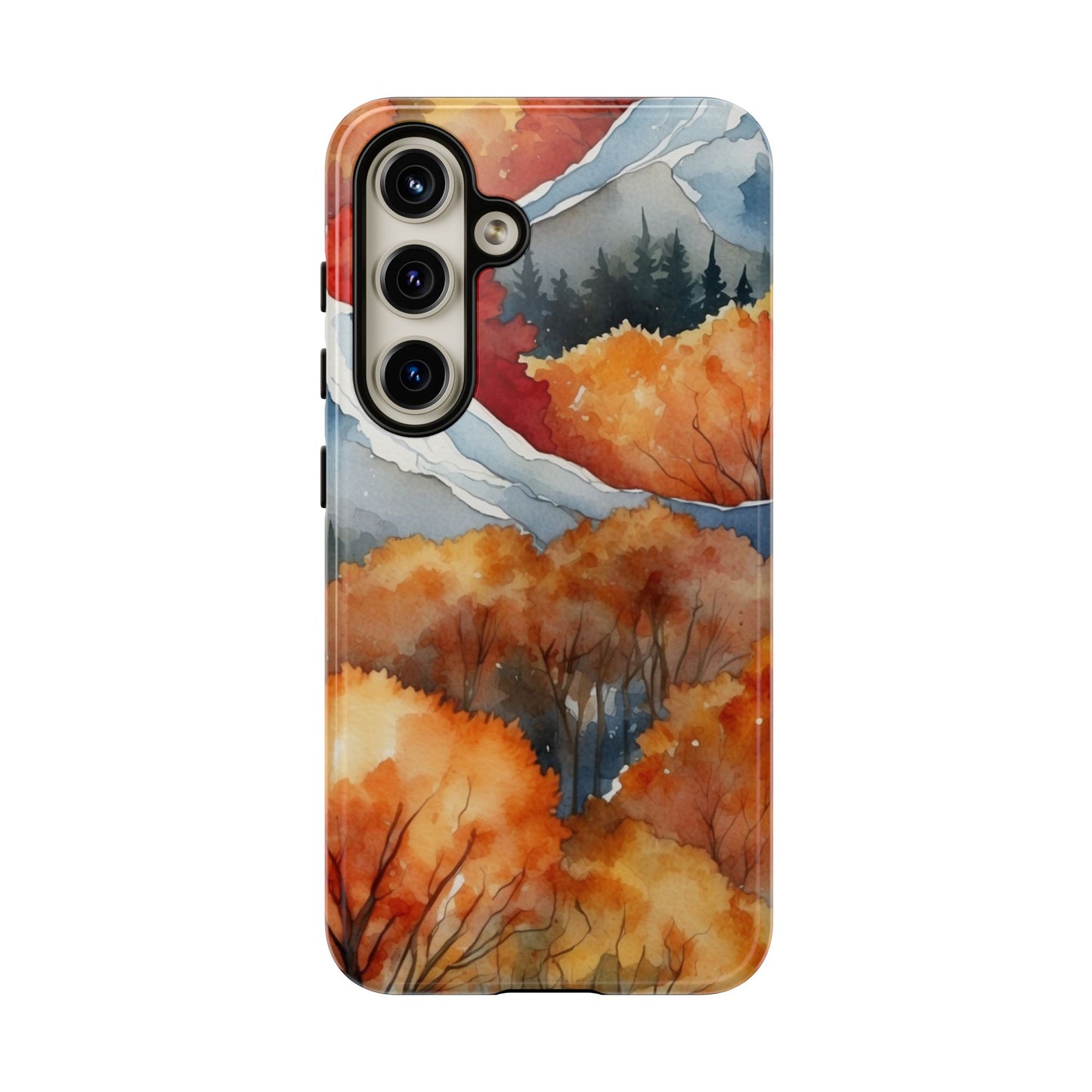 Autumn Mountain Forest Watercolor - Samsung Galaxy Case