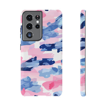 Samsung Galaxy Case: Dynamic Pink & Navy Brushstroke Art