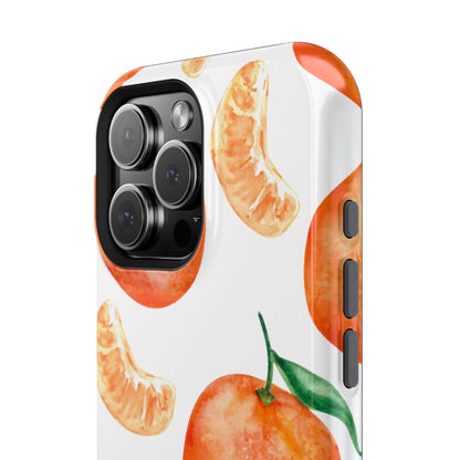 Tangerine Dreams Tough MagSafe iPhone Case – Watercolor Orange Design, Shockproof Dual Protection