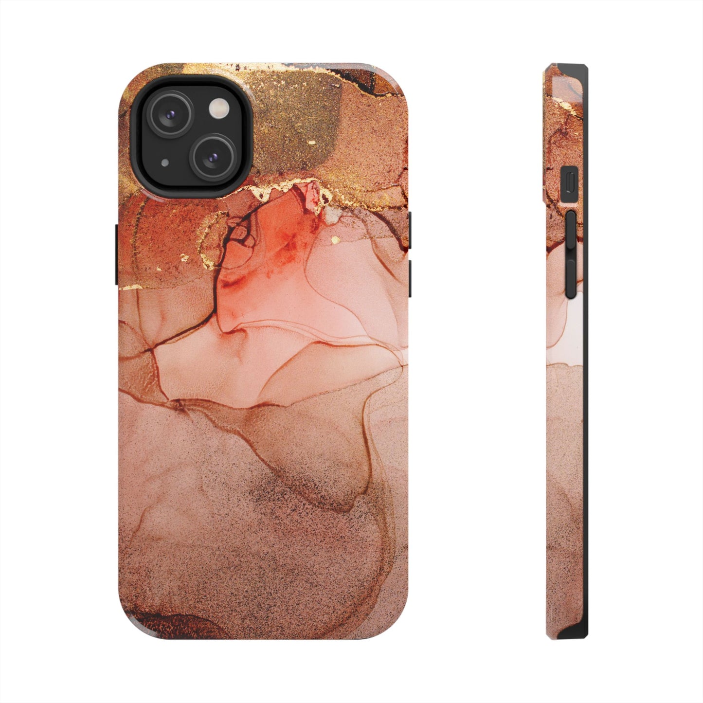 Ruby Red Marble Samsung Galaxy Case - Elegant Red Marble with Gold Accents