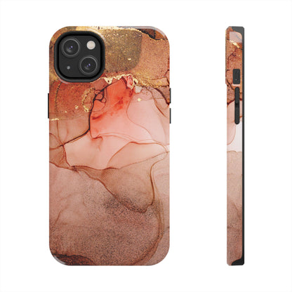 Ruby Red Marble Samsung Galaxy Case - Elegant Red Marble with Gold Accents