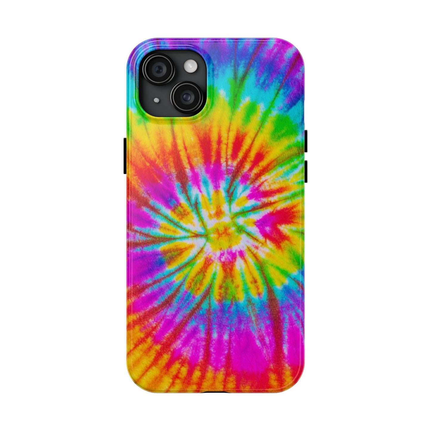 Rainbow Spiral Tie-Dye iPhone Case – Bright & Retro Design