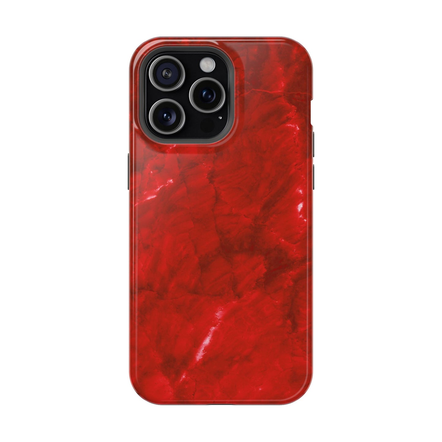 Bold Red Marble MagSafe iPhone Case – Luxe Design Meets Magnetic Precision