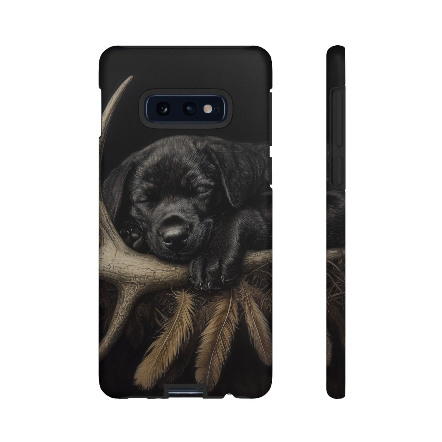 Adorable Black Labrador Puppy on Feathers Samsung Galaxy Case