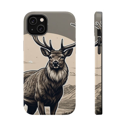 Monochrome Majesty – Regal Stag MagSafe iPhone Cases