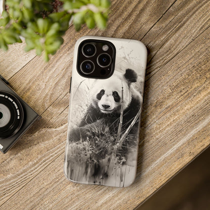 Premium Cute Phone Case: Charcoal Art Panda Bear