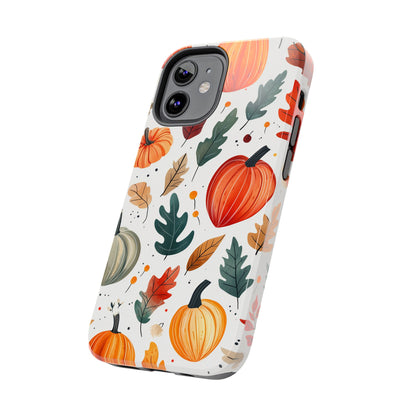 Autumn Harvest iPhone Case - Pumpkin and Fall Leaf Design