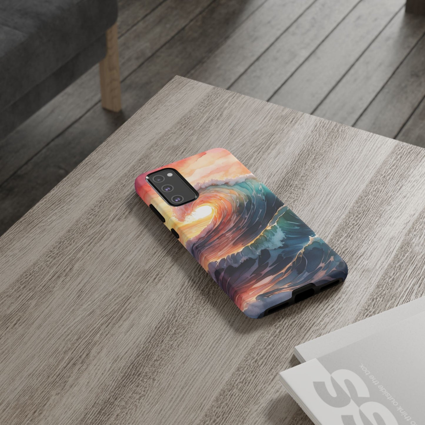 Ocean Sunrise Wave Samsung Galaxy Case – Vibrant Watercolor Wave Design