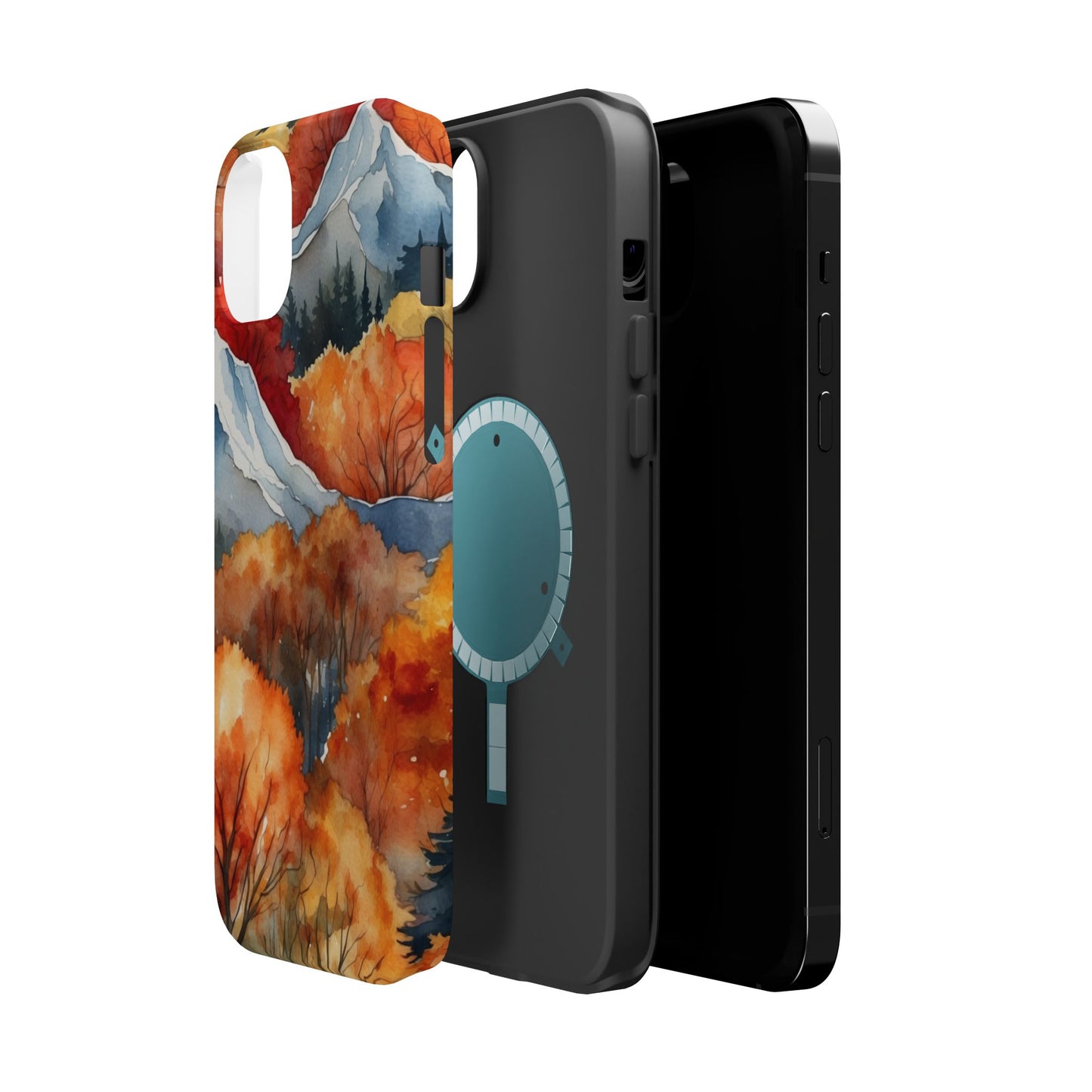 Autumn Mountain Forest Watercolor - MagSafe iPhone Case