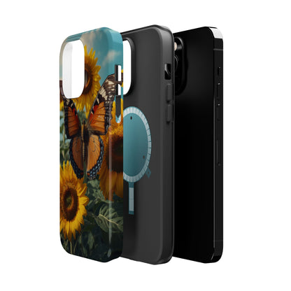 Vibrant Butterfly & Sunflower – MagSafe iPhone Case