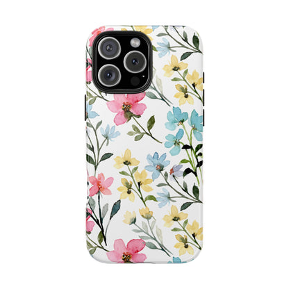 Watercolor Floral Bliss – iPhone Series Case with Pastel Flower Design