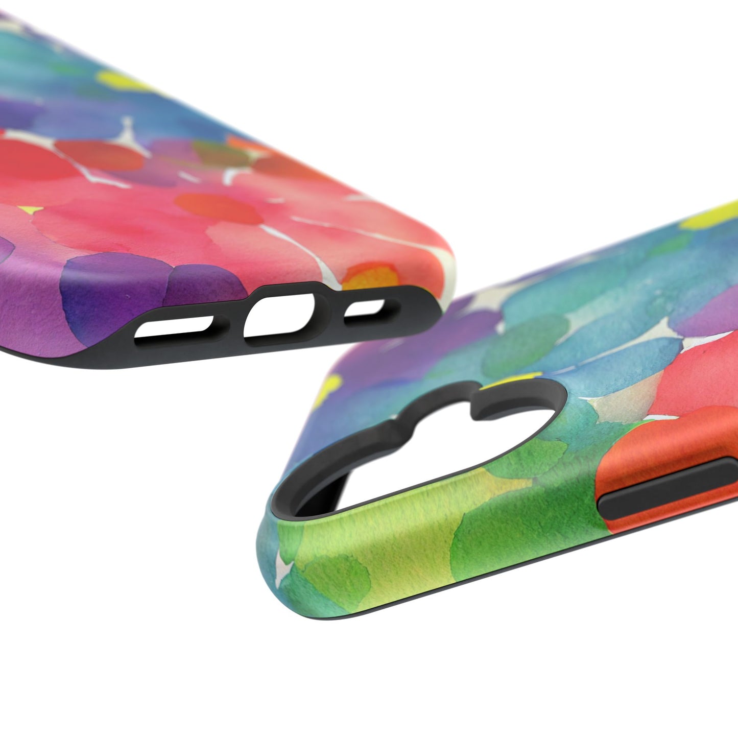 Rainbow Bloom Watercolor MagSafe iPhone Case – Slim Design, Glossy Finish