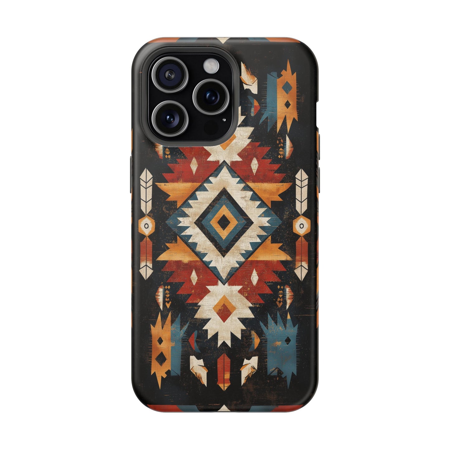 Southwestern Arrow & Diamond Tough MagSafe iPhone Case – Bold Tribal Design, Dual-Layer Protection