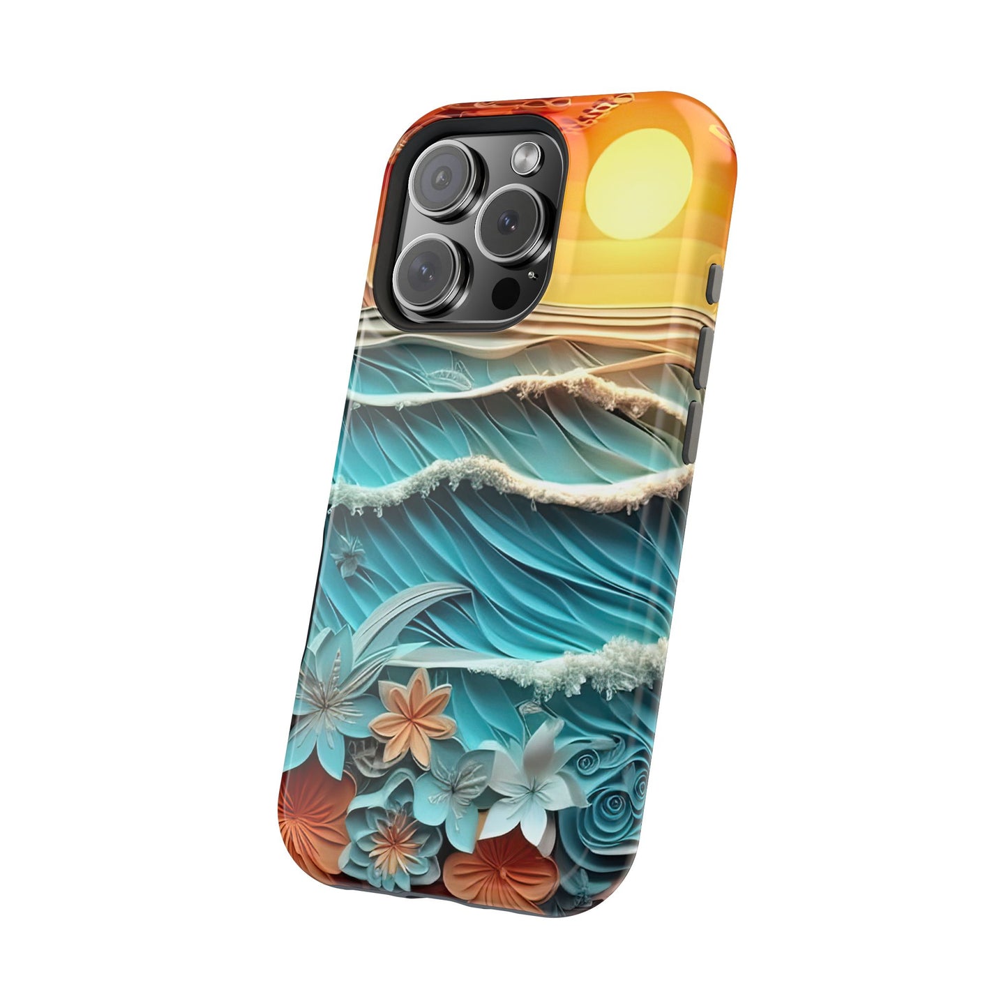 Tropical Sunset Paper Art Ocean – iPhone Series Case