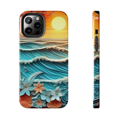 Tropical Sunset Paper Art Ocean – iPhone Series Case