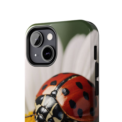 iPhone Case: Ladybug on White Daisy