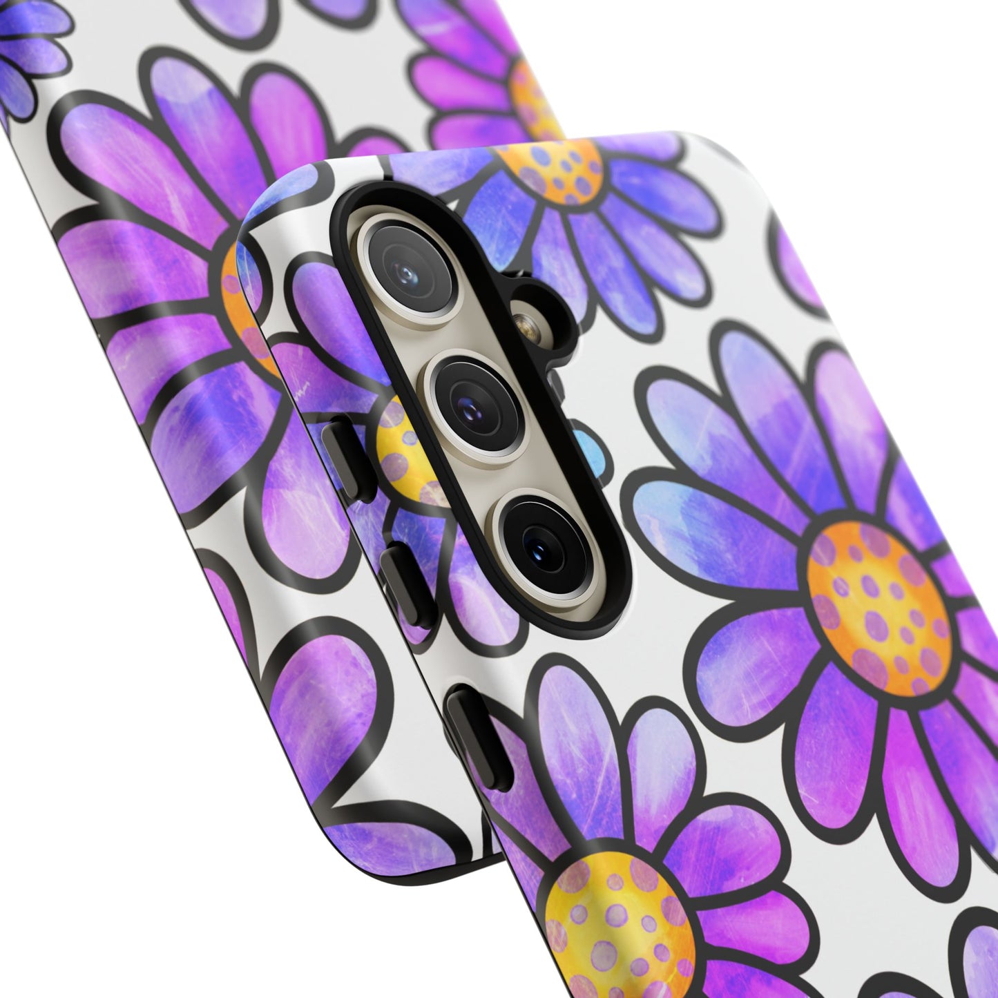 Purple Daisy Delight Samsung Galaxy Case – Slim Profile, Glossy Finish