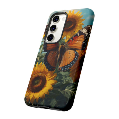 Vibrant Butterfly & Sunflower – Samsung Galaxy Case