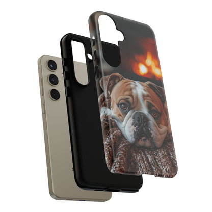 Cozy Bulldog Samsung Galaxy Case – Fireside-Inspired Protective Cover